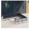 Image de Bois de Pin Massif Salon de Jardin 11 pcs avec Coussins Mobilier de Patio Meubles d'Extérieur Mobilier de Jardin 3097002