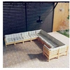 Image de Salon de jardin modulable bois beige 4 pieces 10 personnes