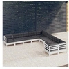 Image de Salon de jardin modulable Bois 8 personnes 10 pieces