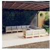 Image de Salon de jardin modulable bois gris 11 pieces x 63.5 x 62.5 10 personnes