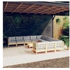 Image de Salon de jardin bois gris 12 pieces x 63.5 x 62.5 10 personnes
