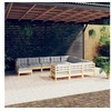 Image de Bois de Pin Salon de Jardin 11 pcs avec Coussins Mobilier de Patio Meubles d'Extérieur Mobilier de Jardin 3097042