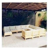 Image de Salon de jardin modulable 11 personnes beige bois 63.5 x 63.5 x 28.5 11 pieces