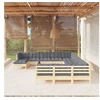 Image de Salon de jardin 12 pcs avec coussins gris bois de pin massif 3097066