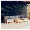 Image de Bois de Pin Massif Salon de Jardin 7 pcs avec Coussins Mobilier de Patio Meubles d'Extérieur Mobilier de Jardin 3097084