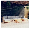 Image de Bois de Pin Massif Salon de Jardin 8 pcs avec Coussins Mobilier de Patio Meubles d'Extérieur Mobilier de Jardin 3097096