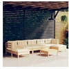 Image de 8-delige Loungeset met cràmekleurige kussens grenenhout3097097