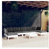 Image de Bois de Pin Massif Salon de Jardin 8 pcs avec Coussins Mobilier de Patio Meubles d'Extérieur Mobilier de Jardin 3097098