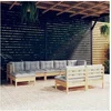 Image de Bois de Pin Massif Salon de Jardin 9 pcs avec Coussins Mobilier de Patio Meubles d'Extérieur Mobilier de Jardin 3097102