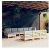 Image de Bois de Pin Massif Salon de Jardin 10 pcs avec Coussins Mobilier de Patio Meubles d'Extérieur Mobilier de Jardin 3097114