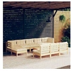 Image de Salon de jardin modulable bois beige 2 pieces 11 personnes