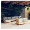 Image de Bois de Pin Massif Salon de Jardin 9 pcs avec Coussins Mobilier de Patio Meubles d'Extérieur Mobilier de Jardin 3097126