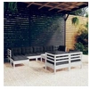 Image de Salon de jardin bois blanc 10 pieces x 63.5 x 62.5 9 personnes