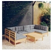 Image de Salon de jardin modulable bois gris 7 pieces x 63.5 x 62.5 6 personnes