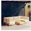 Image de Salon de jardin modulable bois beige 7 pieces x 63.5 x 62.5 6 personnes