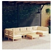 Image de Bois de Pin Massif Salon de Jardin 8 pcs avec Coussins Mobilier de Patio Meubles d'Extérieur Mobilier de Jardin 3097169