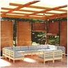Image de Salon de jardin 12 pcs avec coussins gris bois de pin massif 3097222