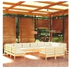 Image de Salon de jardin modulable bois beige 12 personnes 63.5 x 60 x 62.5 cm 12 pieces