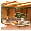 Image de Salon de jardin modulable bois gris 14 pieces x 63.5 x 62.5 13 personnes
