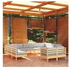 Image de Salon de jardin modulable 11 pieces 11 personnes bois x 63.5 x 62.5 gris