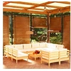 Image de Salon de jardin modulable bois massif beige 4 pieces 12 personnes