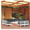 Image de Salon de jardin bois massif gris 4 pieces 12 personnes