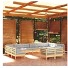 Image de Salon de jardin 12 pcs avec coussins gris bois de pin massif 3097270