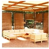 Image de Salon de jardin modulable beige bois 13 pieces x 63.5 x 28.5 cm