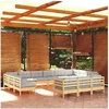 Image de Salon de jardin modulable gris 13 personnes 13 pieces 60 x 60 x 62.5 cm Bois