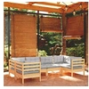 Image de Salon de jardin modulable Bois gris 6 pieces x 63.5 x 62.5 6 personnes