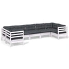 Image de Salon de jardin 7 personnes gris bois 63.5 x 60 x 62.5 cm 7 pieces