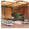 Image de Salon de jardin modulable bois gris 4 pieces 9 personnes