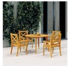 Image de Lot de 4 chaise exterieur non pliable H. 90 cm en bois massif marron