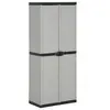 Image de Armoire de rangement de jardin 3 étagères Gris noir 68x40x168cm