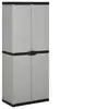 Image de Armoire de rangement de jardin 3 étagères Gris noir 68x40x168cm