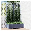 Image de Jardinière avec Treillis, Bac à Fleurs, Pot à Plantes, Boîte à Fleurs Jardin Terrasse Patio Extérieur, Bleu Gris 318250