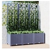 Image de Jardinière avec Treillis, Bac à Fleurs, Pot à Plantes, Boîte à Fleurs Jardin Terrasse Patio Extérieur, Bleu Gris 318253
