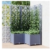 Image de Jardinière avec Treillis, Bac à Fleurs, Pot à Plantes, Boîte à Fleurs Jardin Terrasse Patio Extérieur, Bleu Gris 318255
