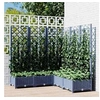 Image de Jardinière avec Treillis, Bac à Fleurs, Pot à Plantes, Boîte à Fleurs Jardin Terrasse Patio Extérieur, Bleu Gris 318256