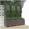 Image de Jardinière avec Treillis Lit Surélevé Pot à Plantes Boîte à Fleurs Jardin Patio Entrée Terrasse Extérieur Marron 318263