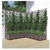 Image de Jardinière avec Treillis Lit Surélevé Pot à Plantes Boîte à Fleurs Jardin Patio Entrée Terrasse Extérieur Marron 318266