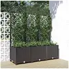Image de Jardinière avec Treillis, PP, Noir, 120x40x136 cm, Bac à Fleurs pour Terrasse et Balcon, Jardin 318273