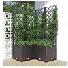 Image de Jardinière avec treillis Noir 80x80x136 cm PP