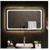 Image de Miroir de Salle de Bain à LED Miroir de Maquillage Lumineux Coiffeuse Cosmétique Décoration de Toilette Maison Intérieur 100x60 cm