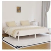 Image de Cadre de lit sans matelas bois massif de pin 200x200 cm blanc
