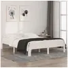 Image de Cadre de lit sans matelas blanc bois de pin massif 140x190 cm