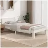 Image de Cadre de lit sans matelas blanc bois de pin massif 90x200 cm