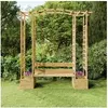 Image de Pergola de jardin avec banc et jardinières Bois de pin imprégné
