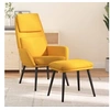 Image de Relaxstoel met voetenbank stof mosterdgeel3097775