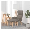 Image de Relaxstoel met voetenbank fluweel lichtgrijs3097820